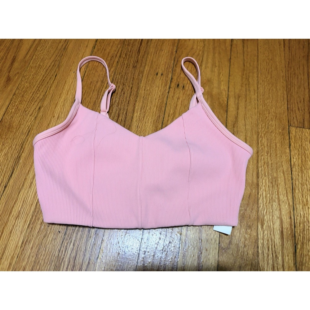 Aerie Woman's Peach Lined Ribbed Bralette Bra Medium